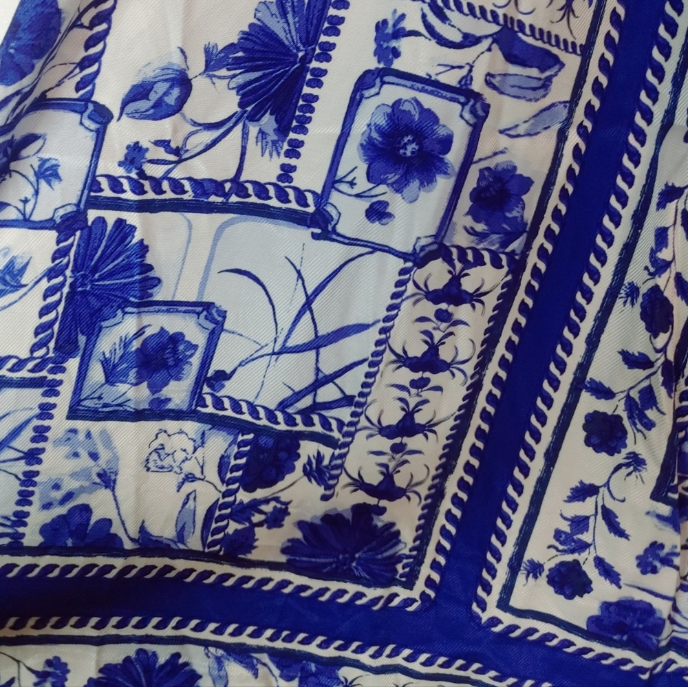 Maeve Blue and White Printed Strapless Jumpsuit - Picture 9 of 12
